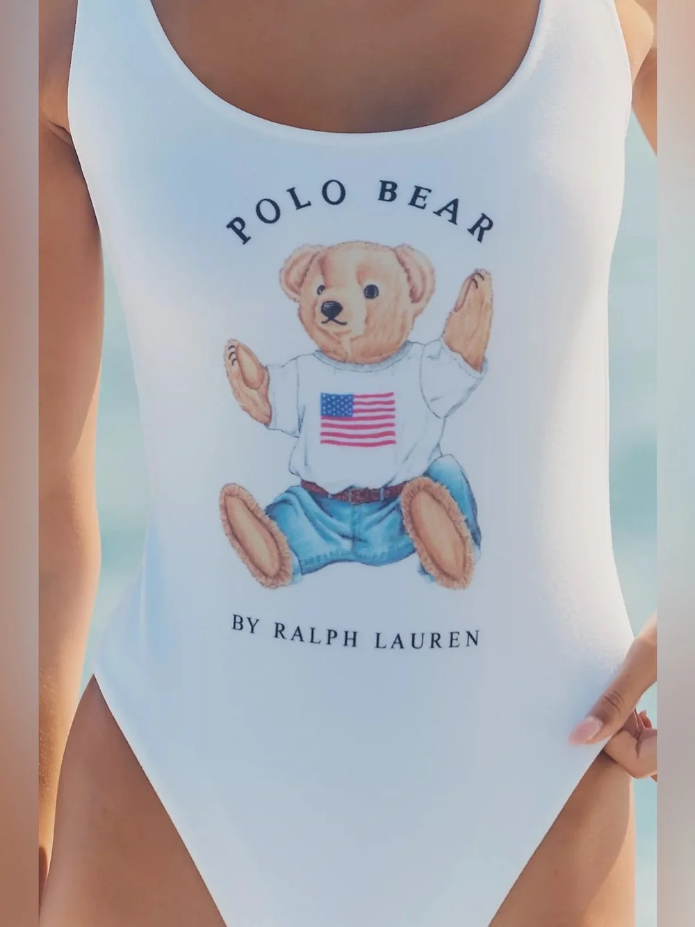 Polo Ralph Lauren Polo Bear Scoop-Neck One-Piece Swimsuit